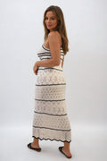 Strappy Long Knitted Stripe Cami Dress - BB Fashion Outlet