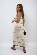 Strappy Long Knitted Stripe Cami Dress - BB Fashion Outlet