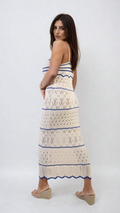 Strappy Long Knitted Stripe Cami Dress - BB Fashion Outlet