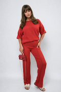 Cheesecloth Pattern Top and Trouser Co-ord Set - BB Fashion Outlet