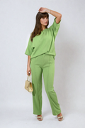 Cheesecloth Pattern Top and Trouser Co-ord Set - BB Fashion Outlet