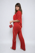 Cheesecloth Pattern Top and Trouser Co-ord Set - BB Fashion Outlet