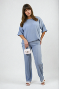 Cheesecloth Pattern Top and Trouser Co-ord Set - BB Fashion Outlet