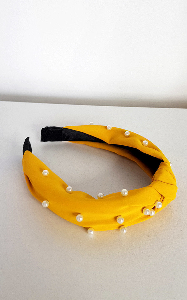 Faux Pearl Tie Knot Hairband