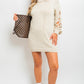 Cable Knit Mini Dress with Cut Out Detail