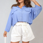 High Waist Tie Belt Paper Bag Shorts