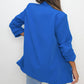 Ruched Sleeve Casual Blazer with Side Pockets