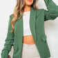 Ruched Sleeve Casual Blazer with Side Pockets