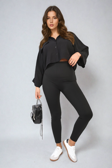 High Waist Wide Waistband Leggings - BB Fashion Outlet