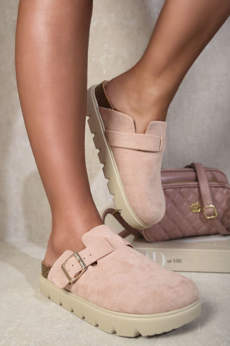 Chunky Closed Toe Buckle Sandals Clogs