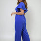 Wrap Over Tie Belt Frill Sleeve Jumpsuit - BB Fashion Outlet