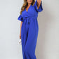 Wrap Over Tie Belt Frill Sleeve Jumpsuit - BB Fashion Outlet