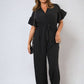 Wrap Over Tie Belt Frill Sleeve Jumpsuit - BB Fashion Outlet