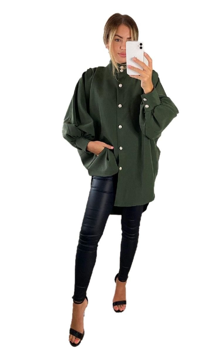 Oversized High Neck Shirt