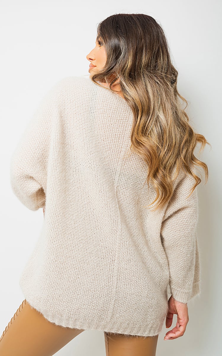 V-neck Chunky Knitted Jumper