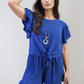 Layered Ruffle Short Sleeve Tie Front Top