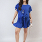 Layered Ruffle Short Sleeve Tie Front Top