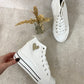 High Top Lace Up Heart Detailed Kids Trainers