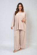 Oversized Long Sleeve Top and Wide Leg Co-ord Set - BB Fashion Outlet