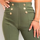 High Waisted Button Front Leggings