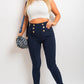 High Waisted Button Front Leggings