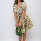 Floral V-Neck Tie Waist Mini Dress