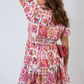 Floral V-Neck Tie Waist Mini Dress