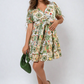 Floral V-Neck Tie Waist Mini Dress