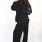 Half Zipper Long Sleeve Top and Trouser Co-ord Set