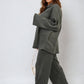 Half Zipper Long Sleeve Top and Trouser Co-ord Set