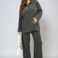 Half Zipper Long Sleeve Top and Trouser Co-ord Set