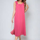 Square Neckline Ruffle Straps Tie Detail Beach Midi Dress - BB Fashion Outlet