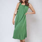 Square Neckline Ruffle Straps Tie Detail Beach Midi Dress - BB Fashion Outlet