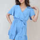 Belted Wrap-Over Frill Playsuit