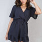 Belted Wrap-Over Frill Playsuit