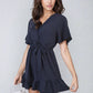 Belted Wrap-Over Frill Playsuit