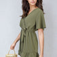 Belted Wrap-Over Frill Playsuit