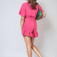 Belted Wrap-Over Frill Playsuit