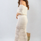 Knit Crochet Off Shoulder Maxi Dress