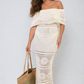 Knit Crochet Off Shoulder Maxi Dress