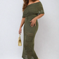 Knit Crochet Off Shoulder Maxi Dress