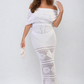 Knit Crochet Off Shoulder Maxi Dress