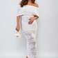 Knit Crochet Off Shoulder Maxi Dress