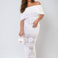 Knit Crochet Off Shoulder Maxi Dress