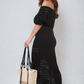 Knit Crochet Off Shoulder Maxi Dress