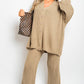 Chunky Knitted Button Up Cardigan Wide Leg Trousers Co-ord Set