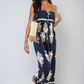 Printed Strapless Jumpsuit