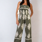 Printed Strapless Jumpsuit