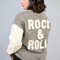 Round Neck Rock & Roll Print Knitted Jumper