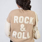 Round Neck Rock & Roll Print Knitted Jumper